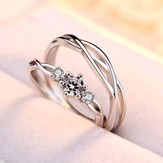 Valentine Couple Rings – 925 Silver Love Jewelry Gift