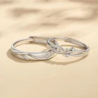 925 Sterling Silver Tow Stone Moissanite Couple Ring Gift For Love